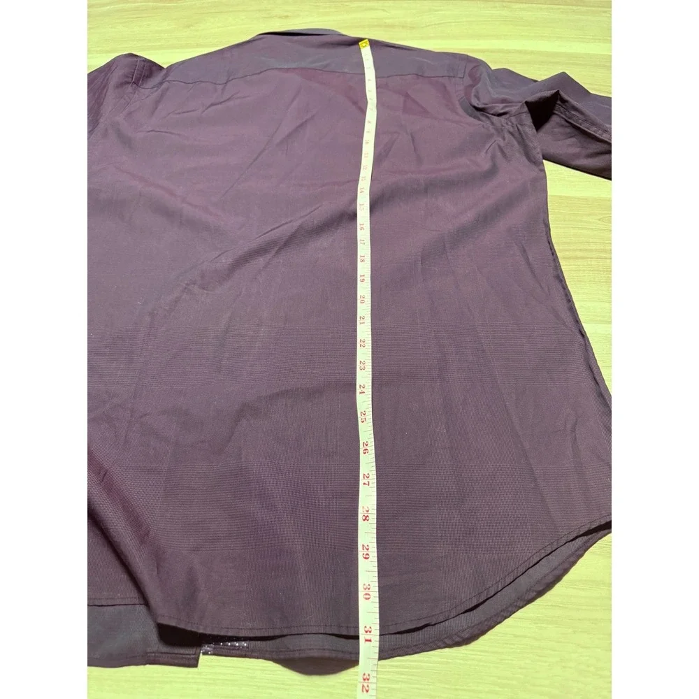 Bugatchi Button Down Shirt Mens XL Purple Classic Fit Long Sleeve Textured Forma